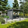 Zestaw Pergola ogrodowa tarasowa aluminiowa NORDVIC Skyline 3 x 4 m Antracyt + Roleta 3 m